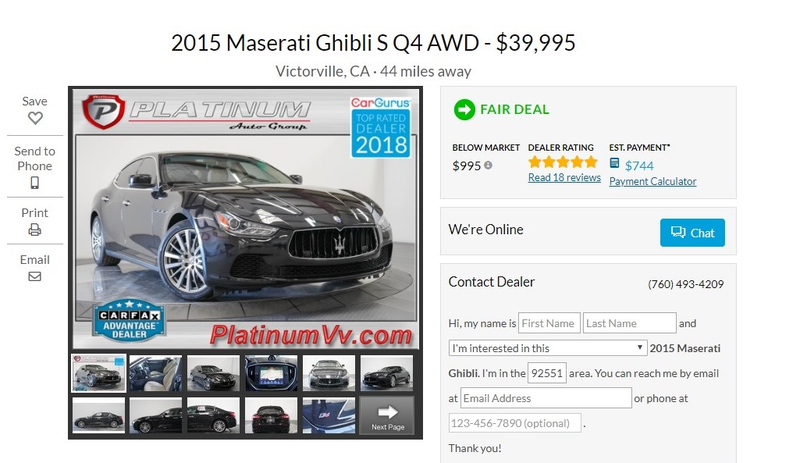 Illustration for article titled Why are Maserati Ghibli's so cheap?
